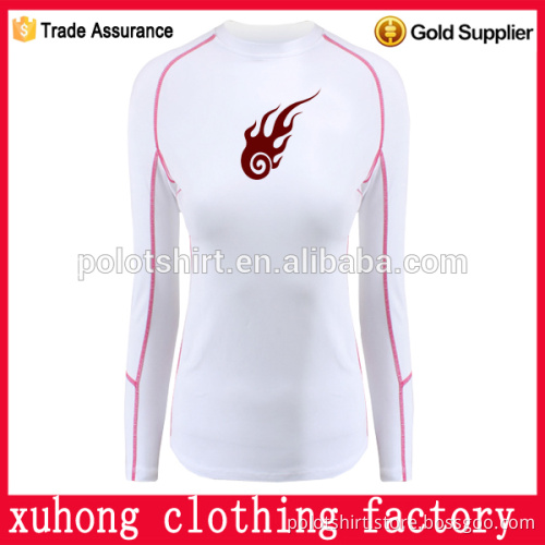 womens sportswear polyester with lycra DRI fit compression t shirt